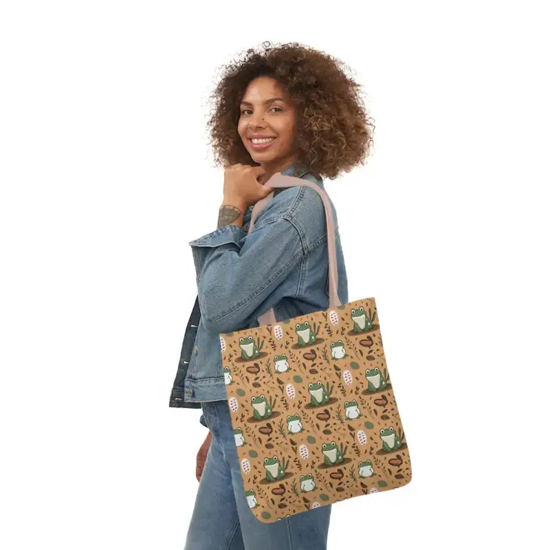 Hop Into Style with Frog Canvas Tote Bag
