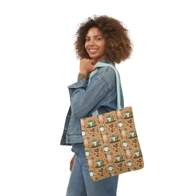 Hop Into Style with Frog Canvas Tote Bag