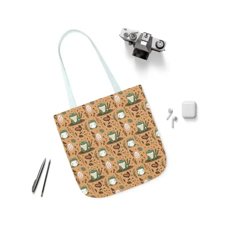 Hop Into Style with Frog Canvas Tote Bag