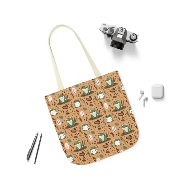 Hop Into Style with Frog Canvas Tote Bag