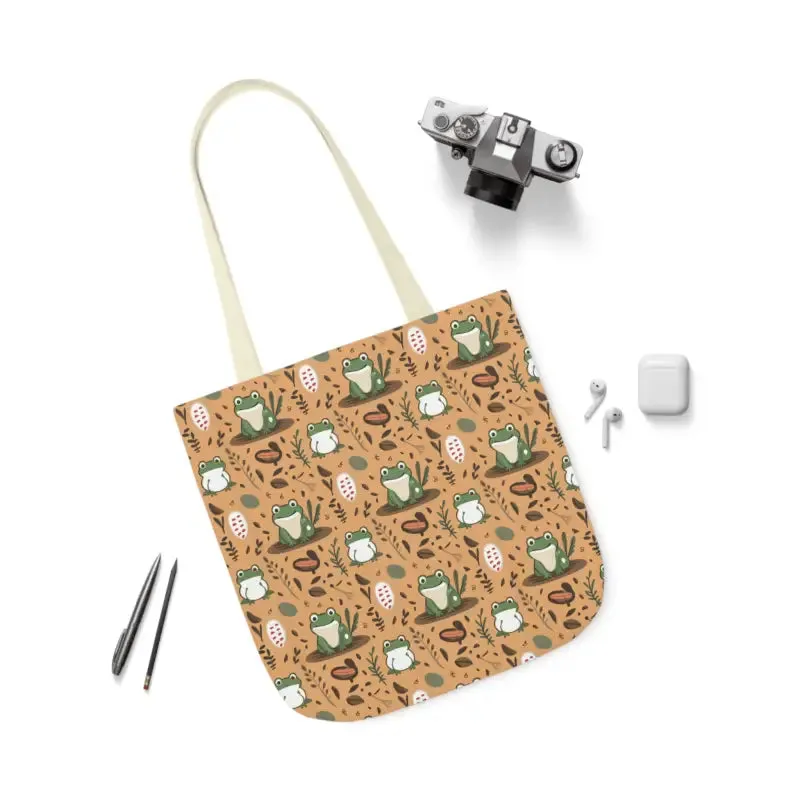 Hop Into Style with Frog Canvas Tote Bag