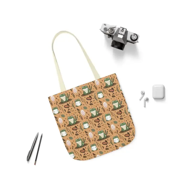 Hop Into Style with Frog Canvas Tote Bag