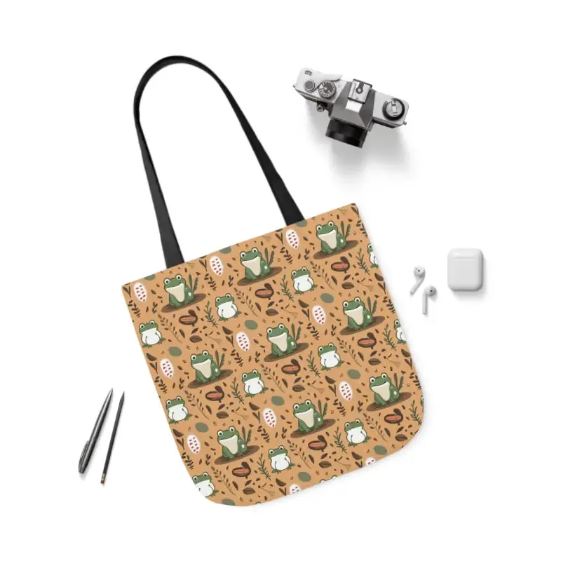 Hop Into Style with Frog Canvas Tote Bag