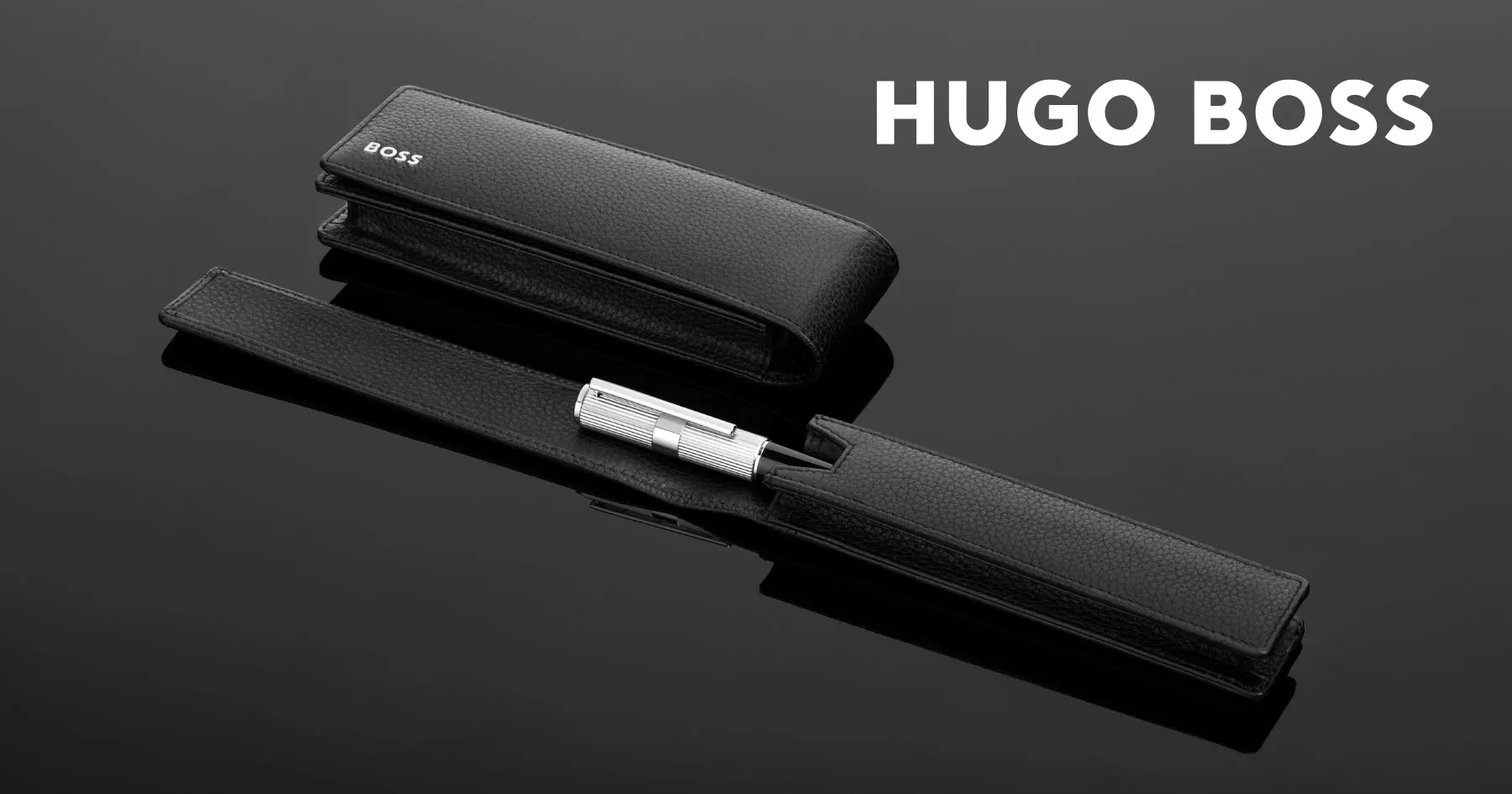 HUGO BOSS HLB417A - Single pen pouch Classic Grained Black