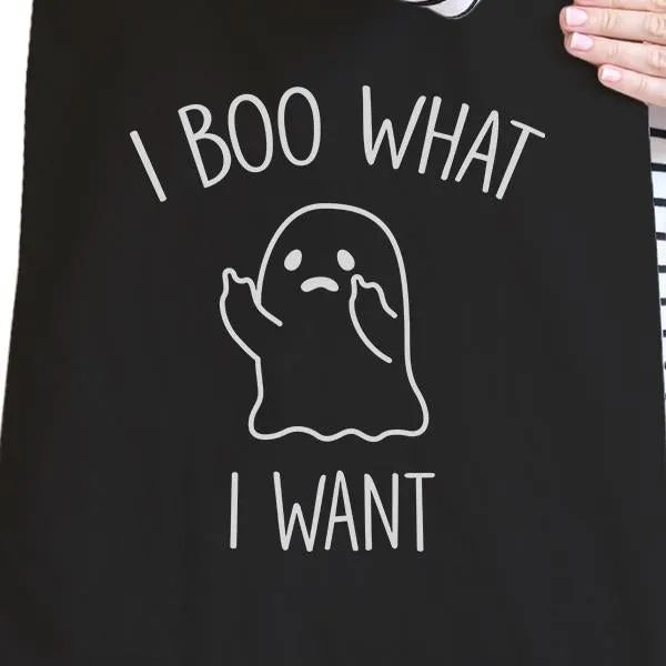 I Boo What I Want Ghost Tote Bag- Black