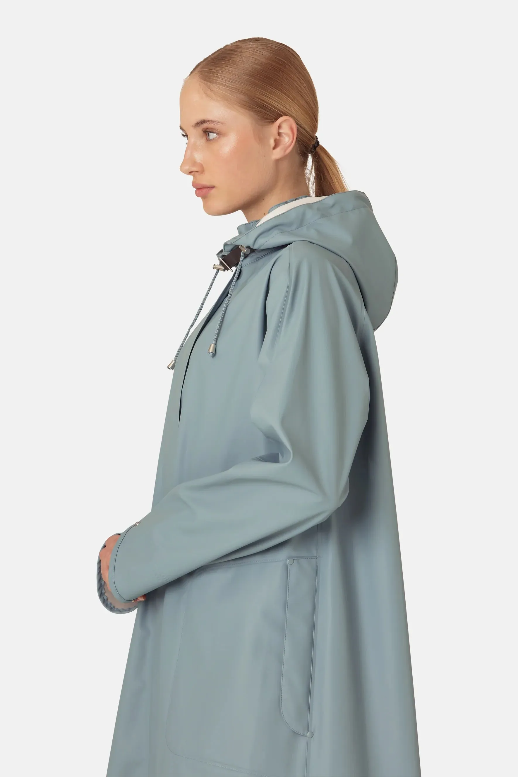 Ilse Jacobsen Long Rain Coat - Cloud Blue