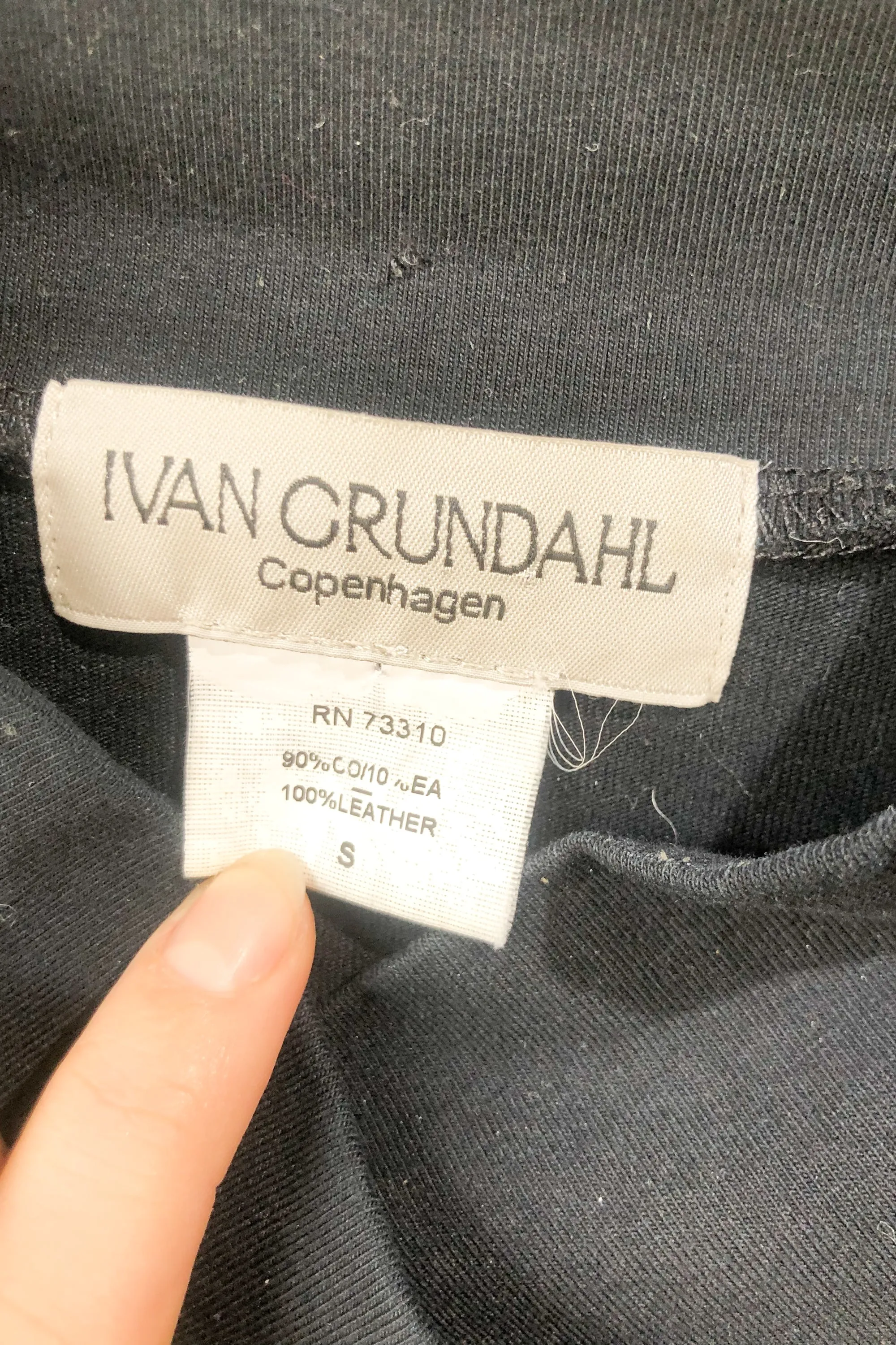 Ivan Grundahl Black Leather Mix Top