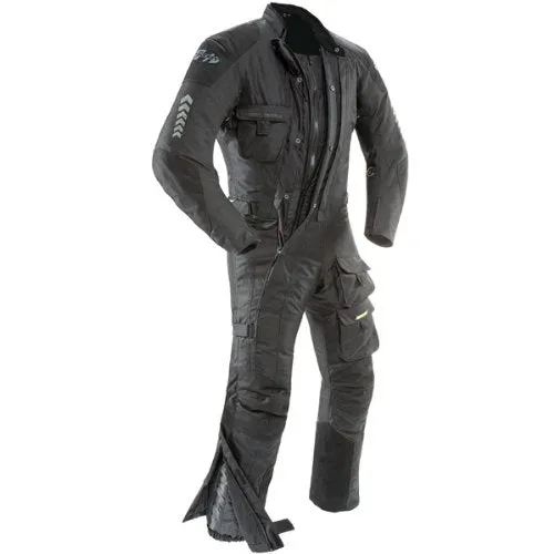 Joe Rocket Survivor One-Piece Motorcycle Suit - Charcoal/Hi-Viz Neon Yellow