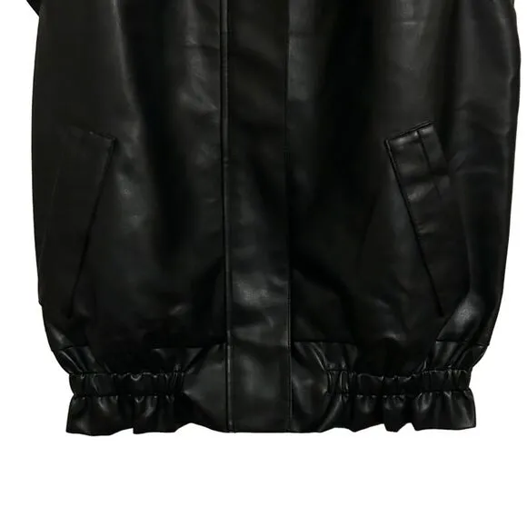 JOH. NWT Sleeveless Ruffle Jaide Leather Zip Up Vest XS