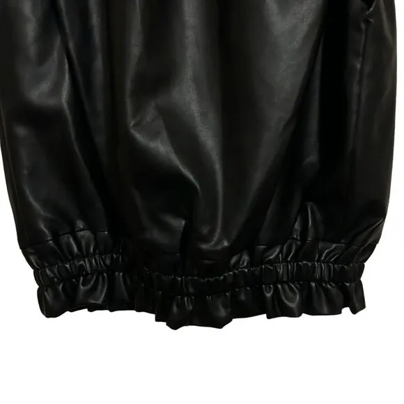 JOH. NWT Sleeveless Ruffle Jaide Leather Zip Up Vest XS