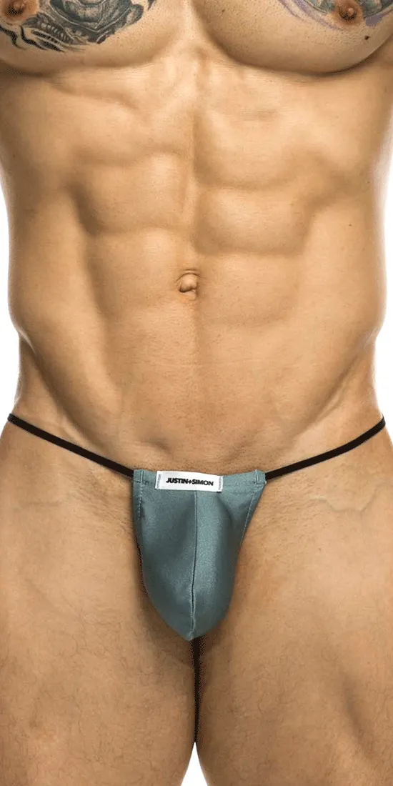Justin Simon Xsj02 Silky G-string Bulge Metal Green