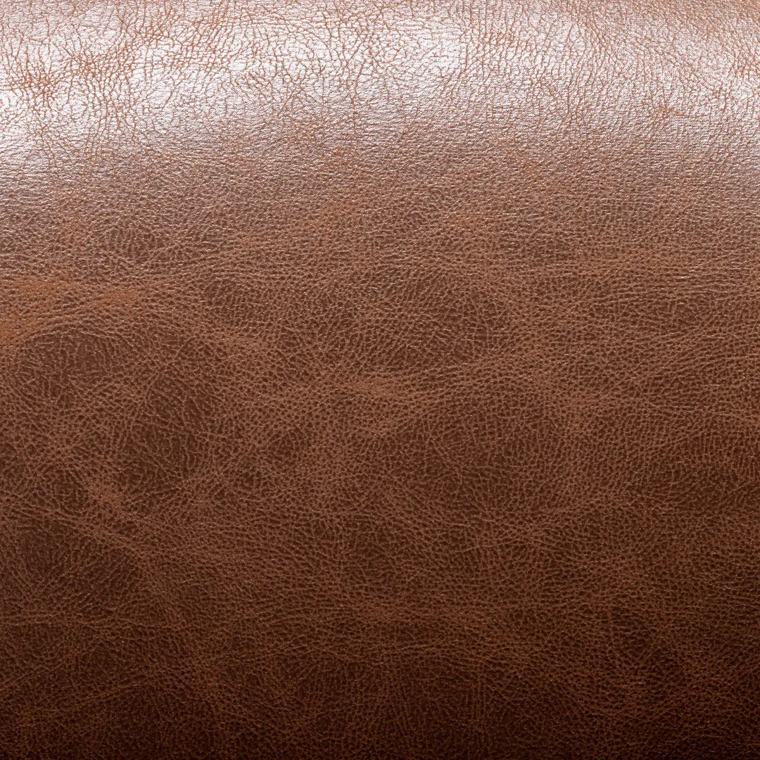 Kiersten 28.7" Wide Vegan Leather Swivel Barrel Chair Sand & Stable™ Leather Type: Walnut Faux Leather