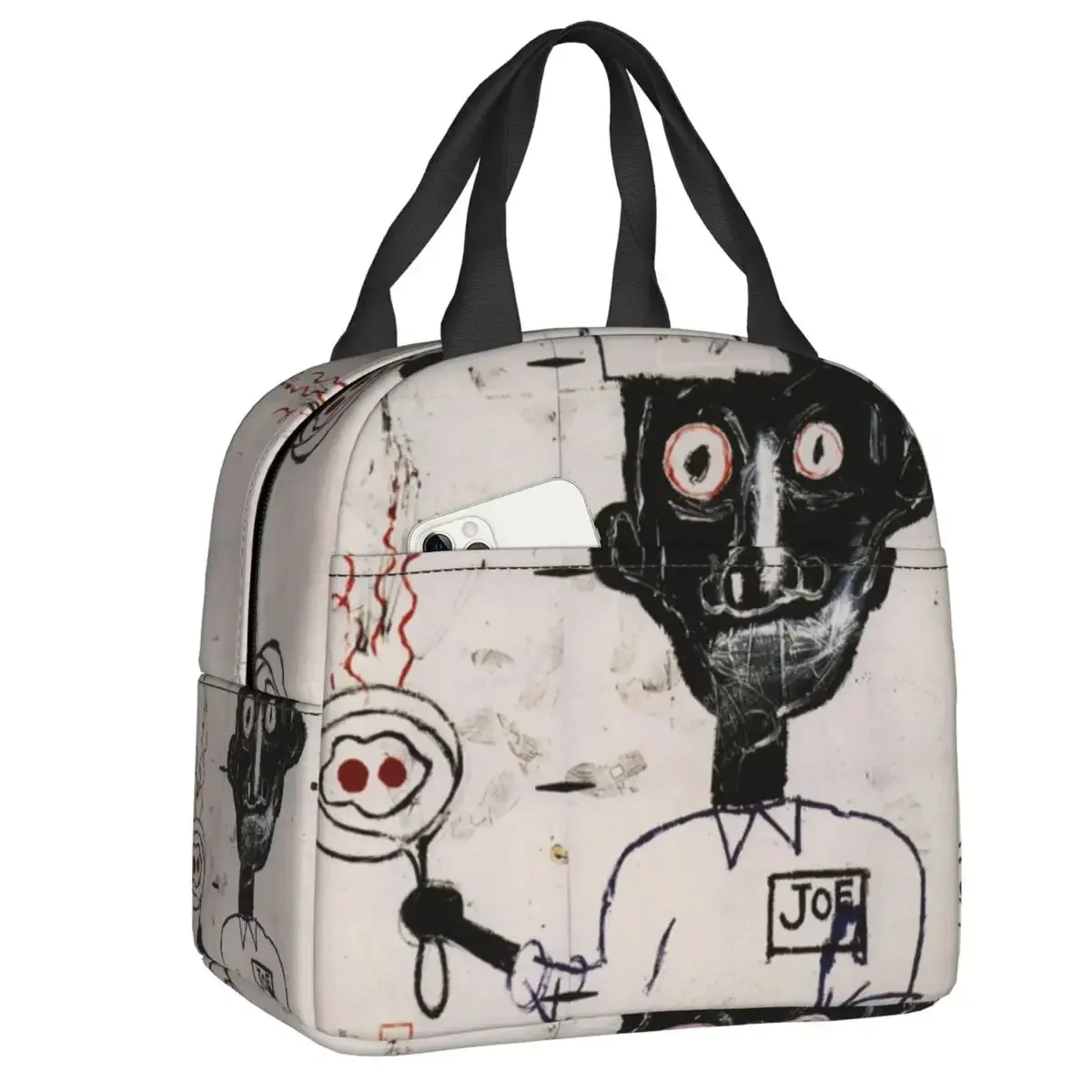King Alphonso Lunch Box for Women Waterproof Basquiats Graffiti Thermal Cooler Food Insulated Lunch Bag School Children Student