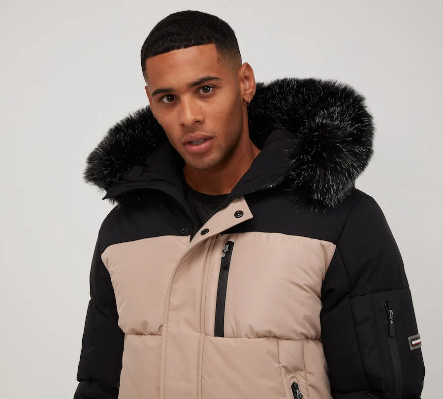 Kings Will Dream Sanders Puffer Bomber Stone Beige