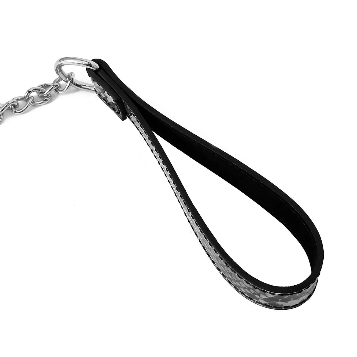 Kiotos Leather - Collar En leiband Met Reptielenprint - Zwart/Zilver