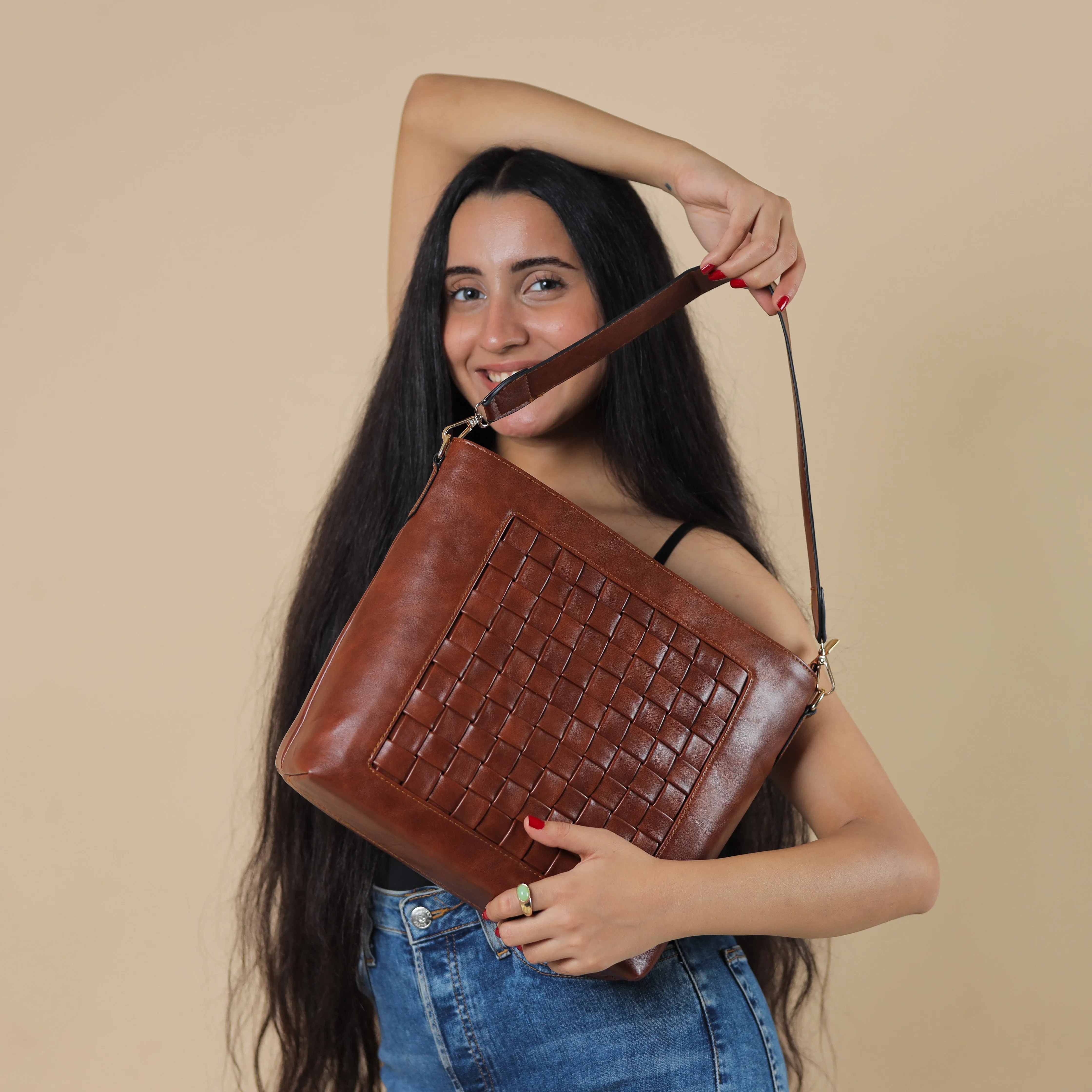Şıklığın Çantası Leather Crossbag - Havane