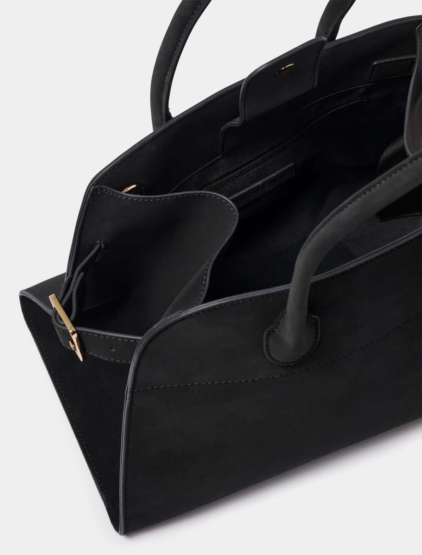 Lacey Faux Suede Bowler Bag