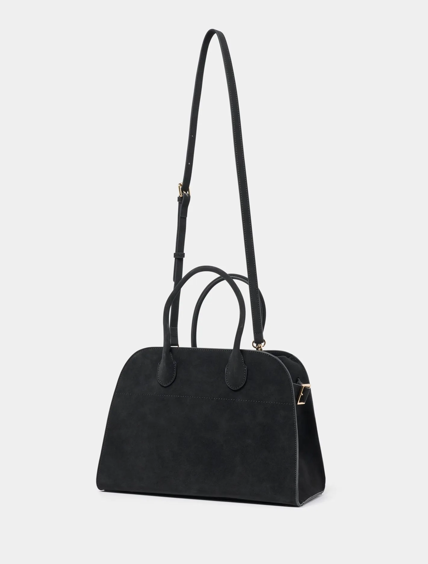 Lacey Faux Suede Bowler Bag