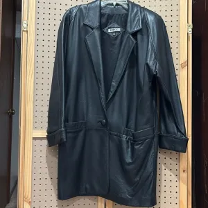 Ladies Tibor black leather coat