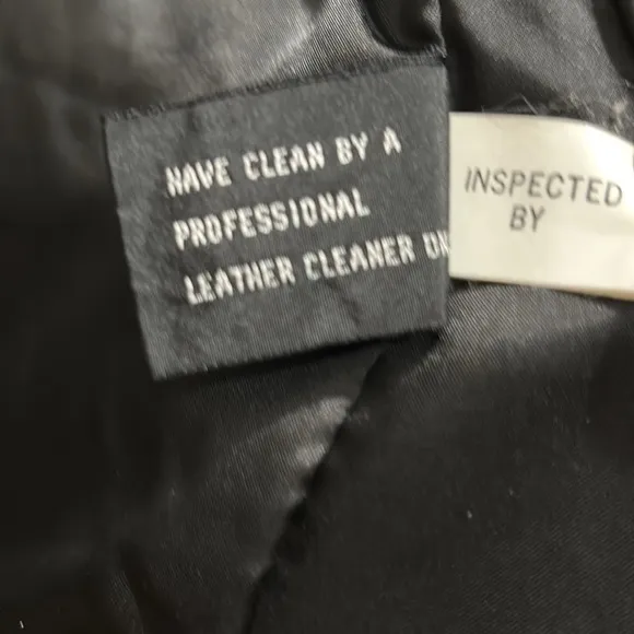 Ladies Tibor black leather coat