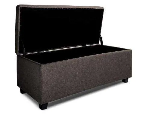 Large Fabric Storage Ottoman - Brown