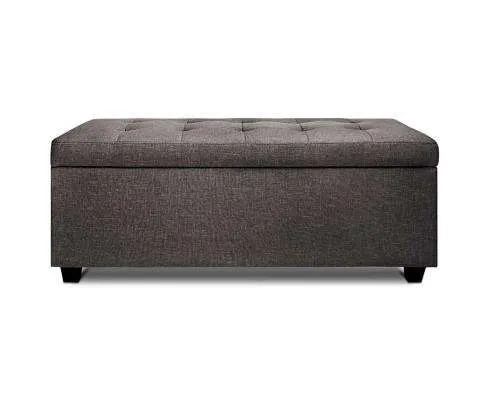 Large Fabric Storage Ottoman - Brown