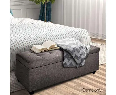Large Fabric Storage Ottoman - Brown