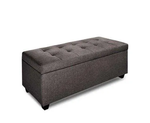 Large Fabric Storage Ottoman - Brown