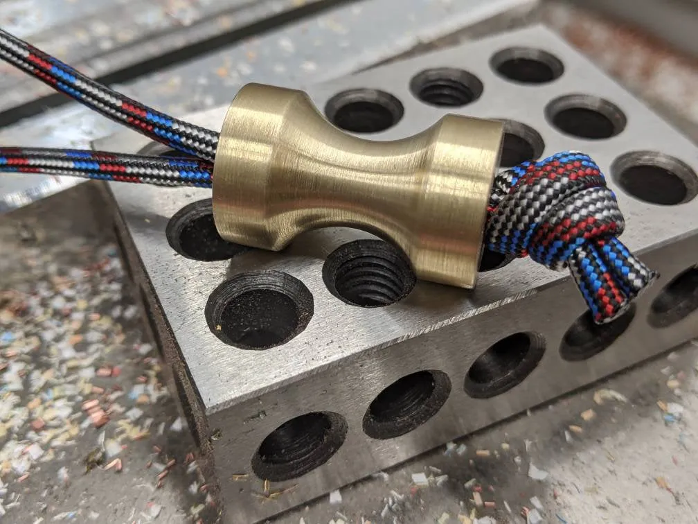 Large Spool Brass Lanyard Bead and a Free Paracord Lanyard