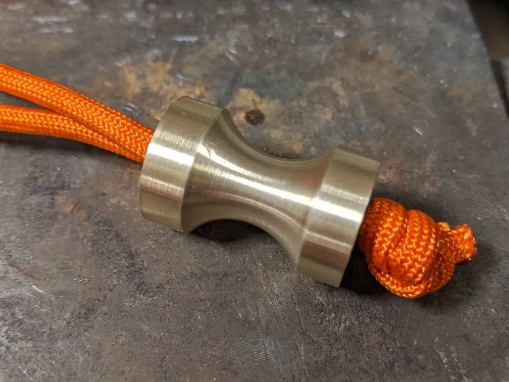 Large Spool Brass Lanyard Bead and a Free Paracord Lanyard