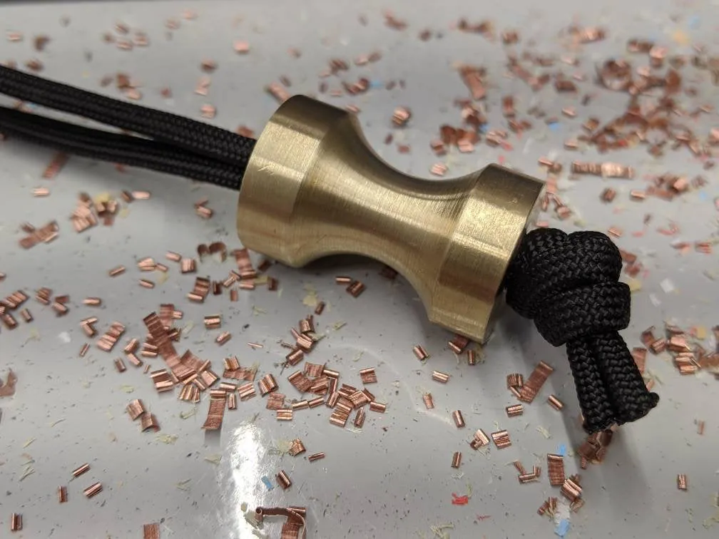 Large Spool Brass Lanyard Bead and a Free Paracord Lanyard