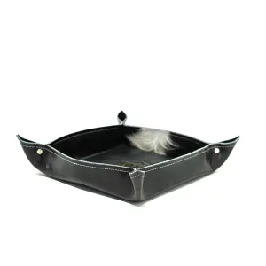 Large Tray - Glossed Lead Leather w/ Lasered Decal