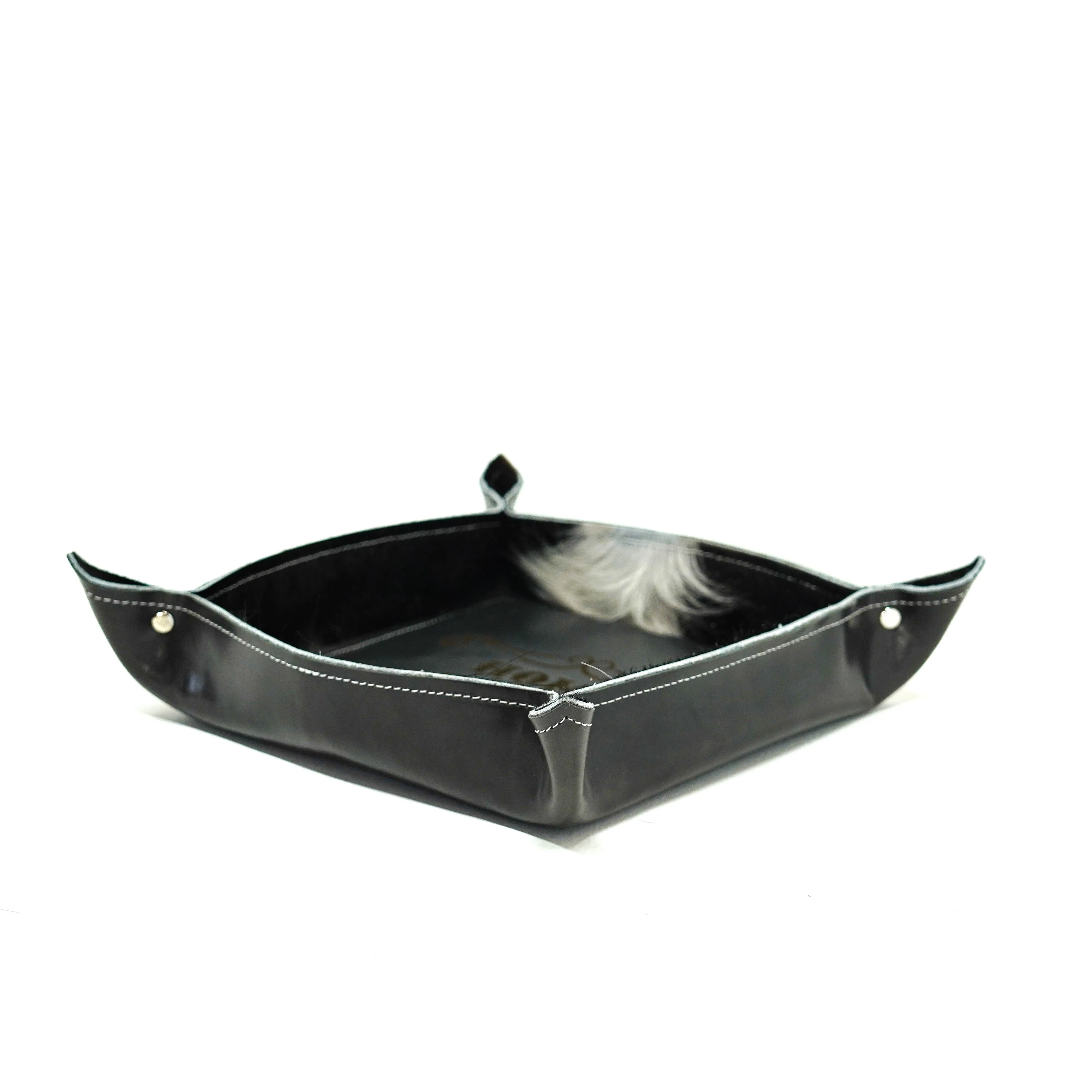Large Tray - Glossed Lead Leather w/ Lasered Decal