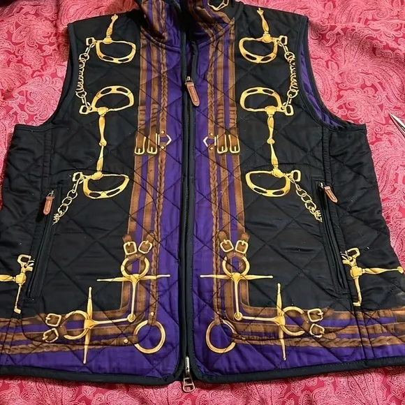 LAUREN BY RALPH LAUREN equestrian vest. Reversible. Two zip pockets. Medium.
