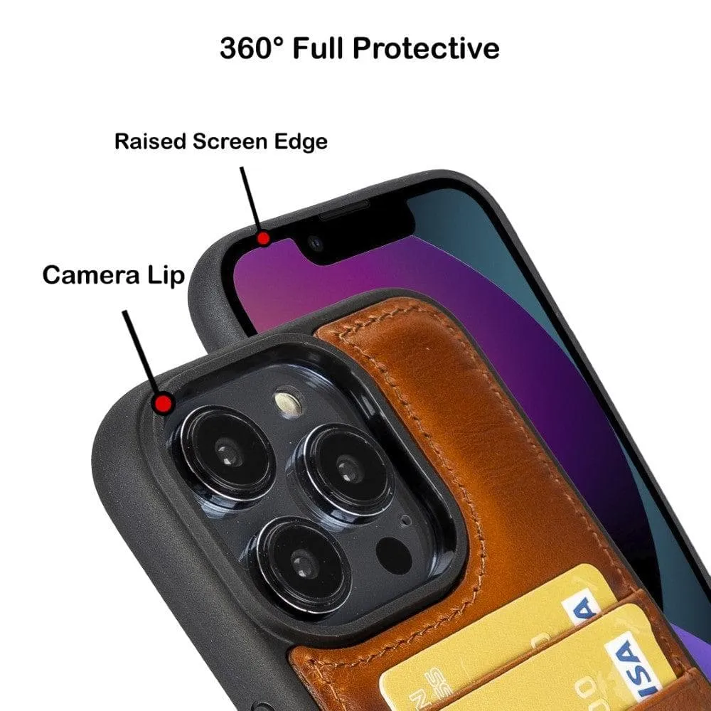 Leather Case for iPhone 14 Series with Card Holder