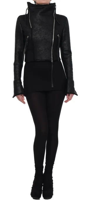 Leather Effect Jacket with Zippers