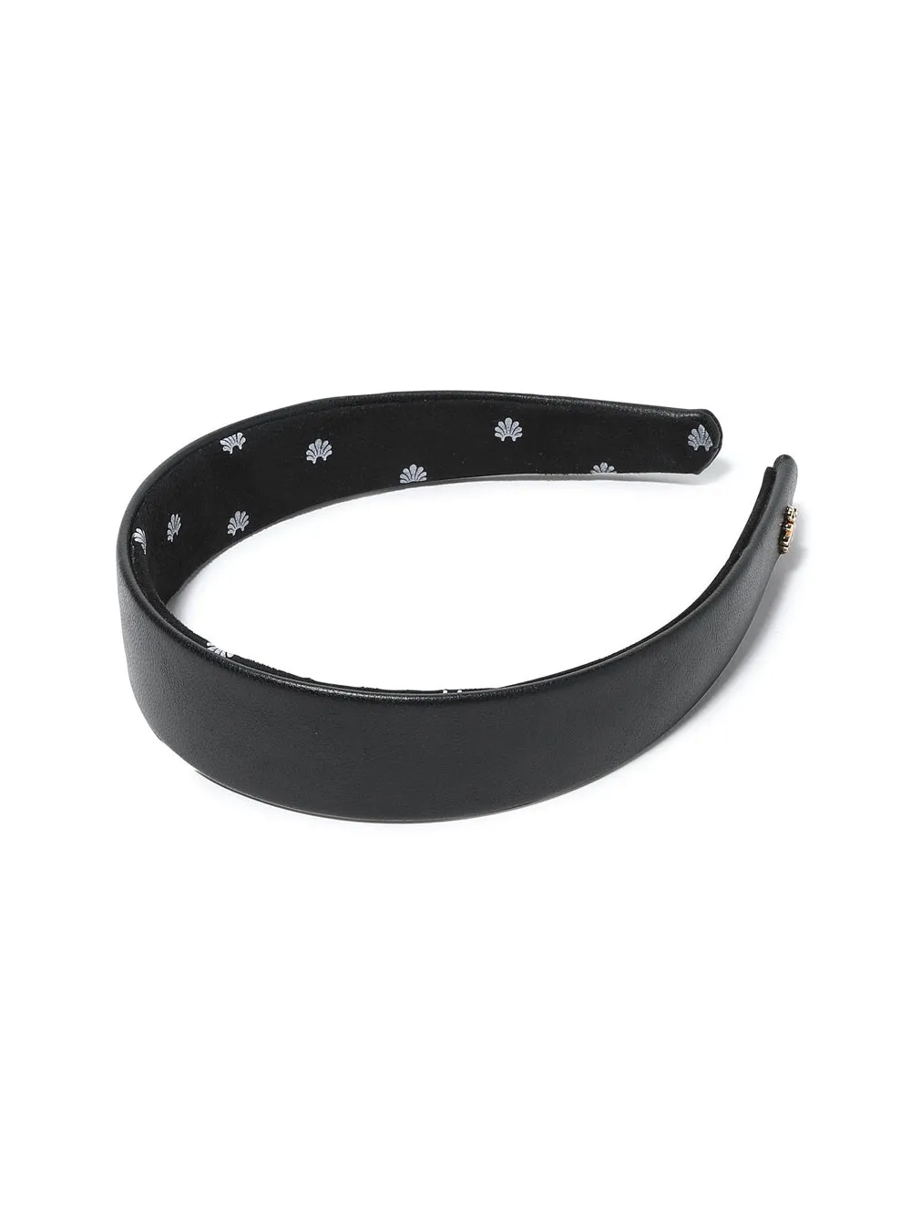 Lele Sadoughi Faux Leather Bessette Headband in Jet