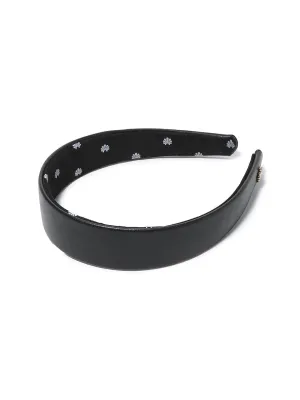 Lele Sadoughi Faux Leather Bessette Headband in Jet