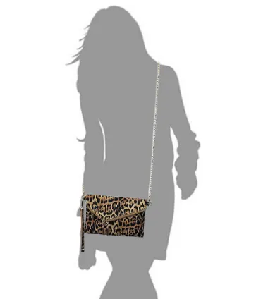 Leopard Envelope Fold over Clutch Crossbody Bag