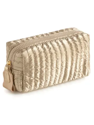 Logan Small Boxy Cosmetic Pouch, Gold