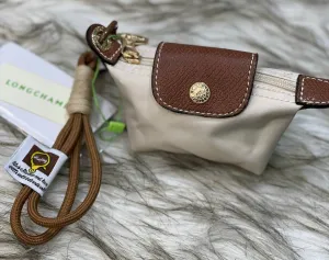 Longchamp Micro Nylon Pouch with Leather Flap and Wrist Strap (5x3)