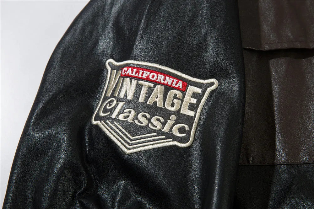 Loose PU Leather Jacket Men's Coat
