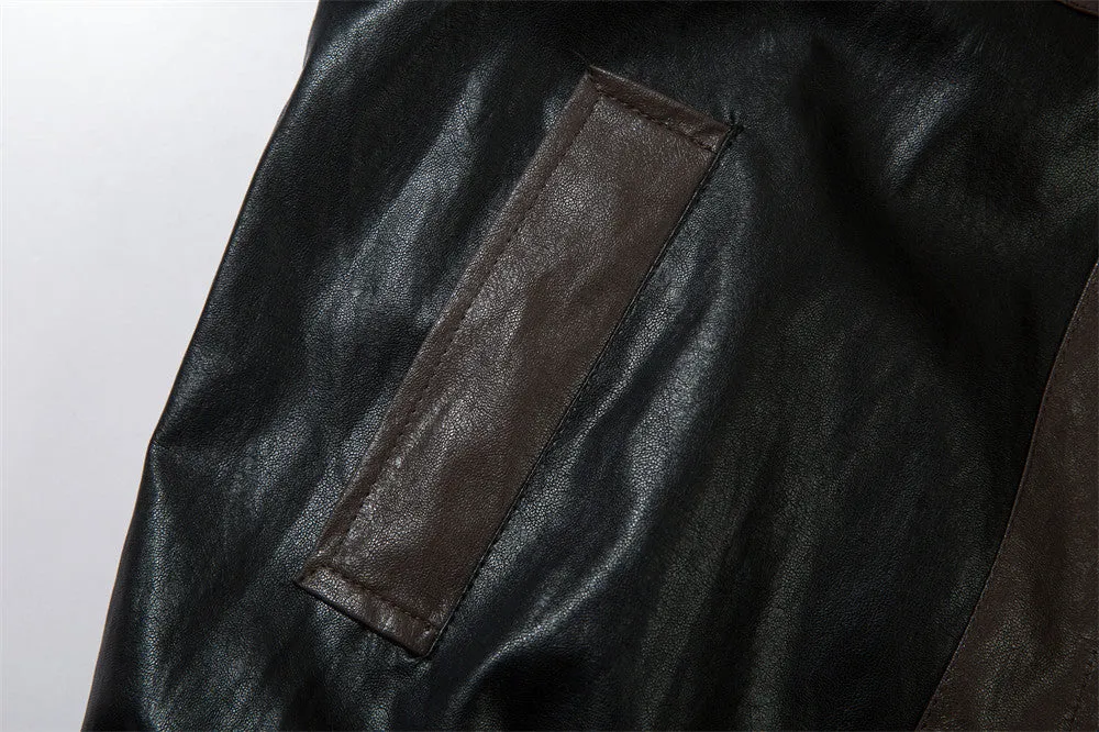 Loose PU Leather Jacket Men's Coat