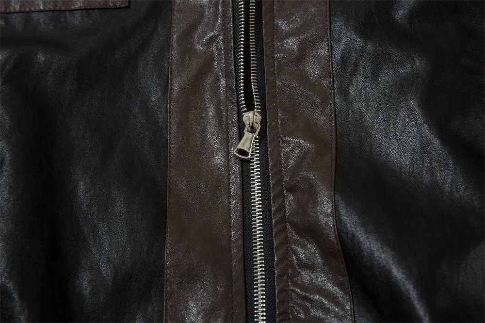 Loose PU Leather Jacket Men's Coat