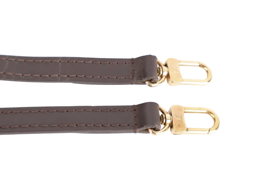 LOUIS VUITTON N40606 ALMA BB BROWN DAMIER EBENE GOLD HARDWARE WITH LONG STRAPS, PADLOCK AND KEYS