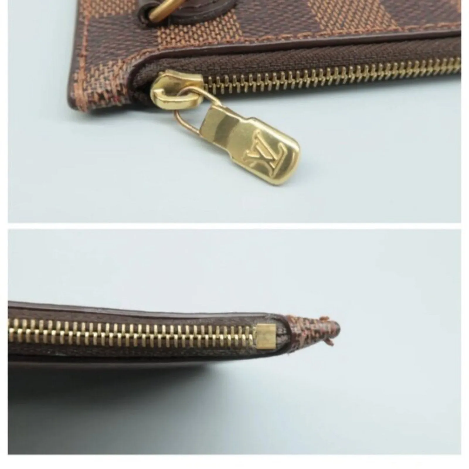Louis Vuitton Neverfull Brown Damier Ebene Canvas Pouch