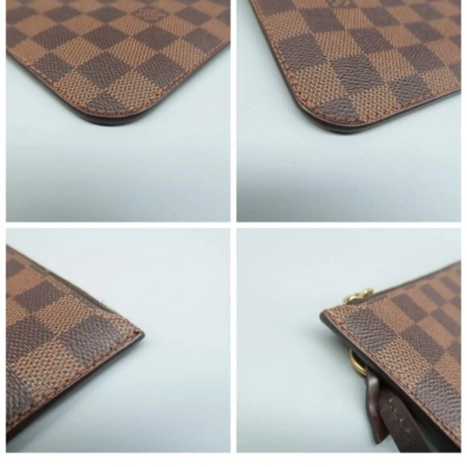 Louis Vuitton Neverfull Brown Damier Ebene Canvas Pouch
