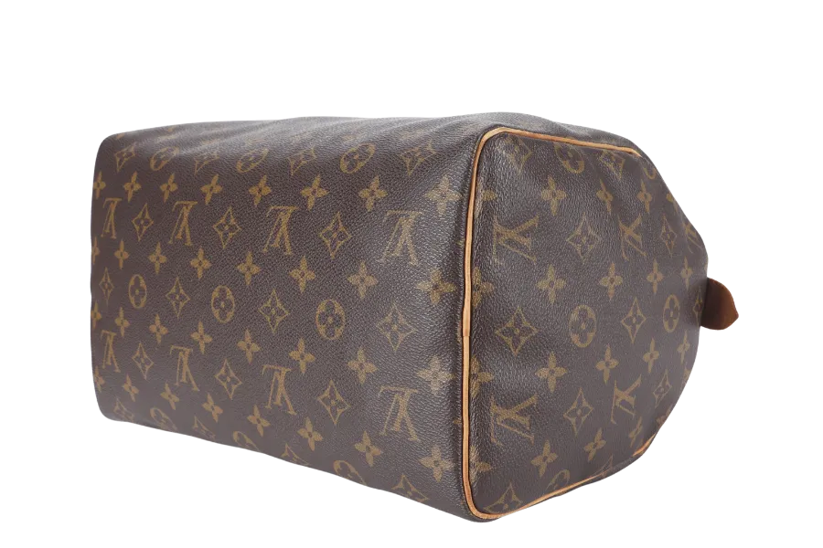 LOUIS VUITTON SPEEDY 30 MONOGRAM CANVAS GOLD HARDWARE WITH PADLOCK & KEYS