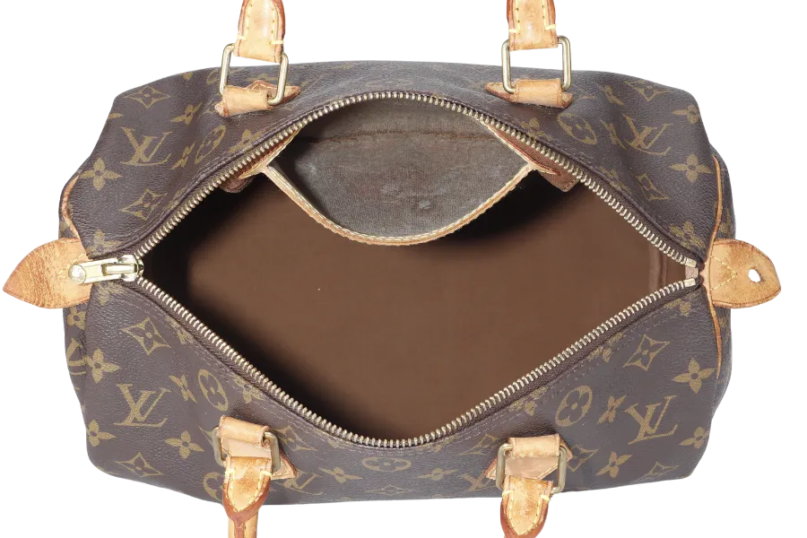 LOUIS VUITTON SPEEDY 30 MONOGRAM CANVAS GOLD HARDWARE WITH PADLOCK & KEYS