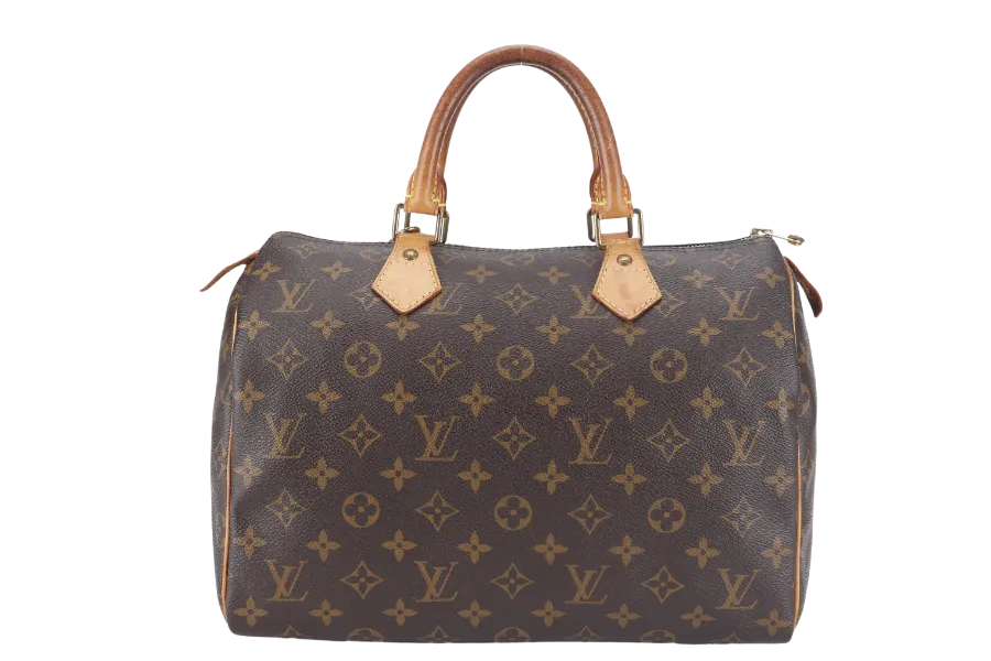 LOUIS VUITTON SPEEDY 30 MONOGRAM CANVAS GOLD HARDWARE WITH PADLOCK & KEYS